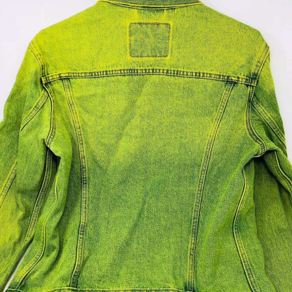 Levis Trucker Jacket Neon Green - Picture 6 of 8